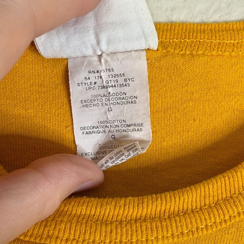 Vintage Champion short sleeve T-shirt men’s large yellow - Picture 4 of 5
